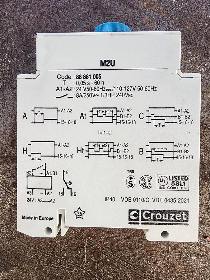 Used Crouzet M2U Time Delay Relay