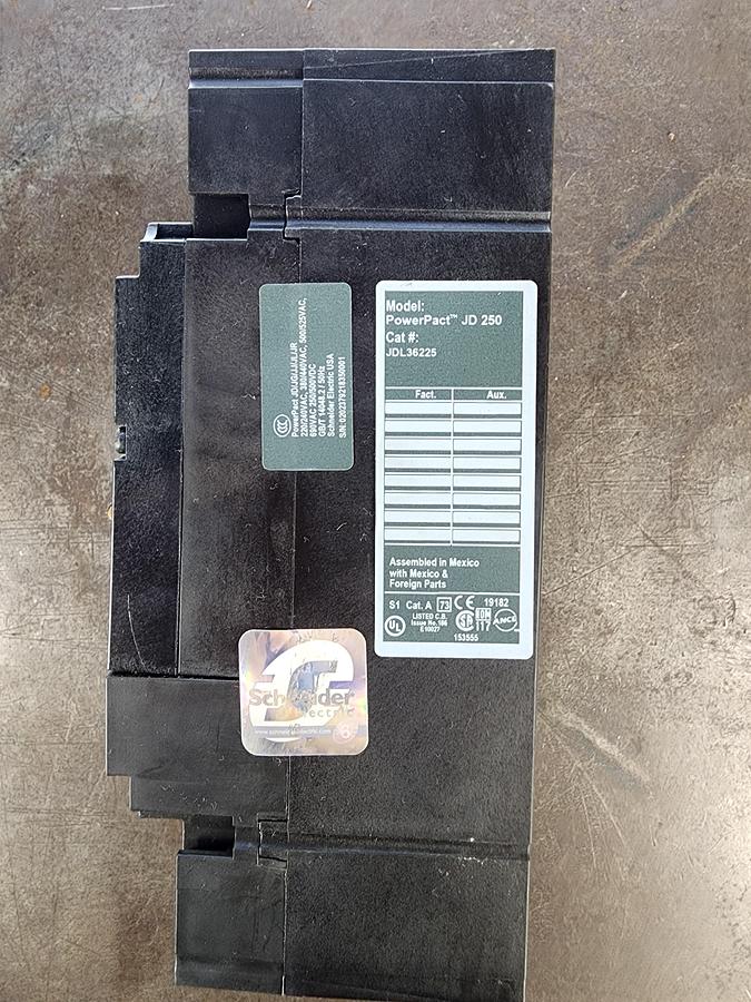 Used Square D JDL36225 PowerPact Circuit Breaker JD 250