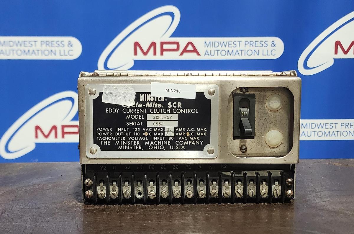 Used MINSTER SCRB-52 Eddy Current Clutch Control