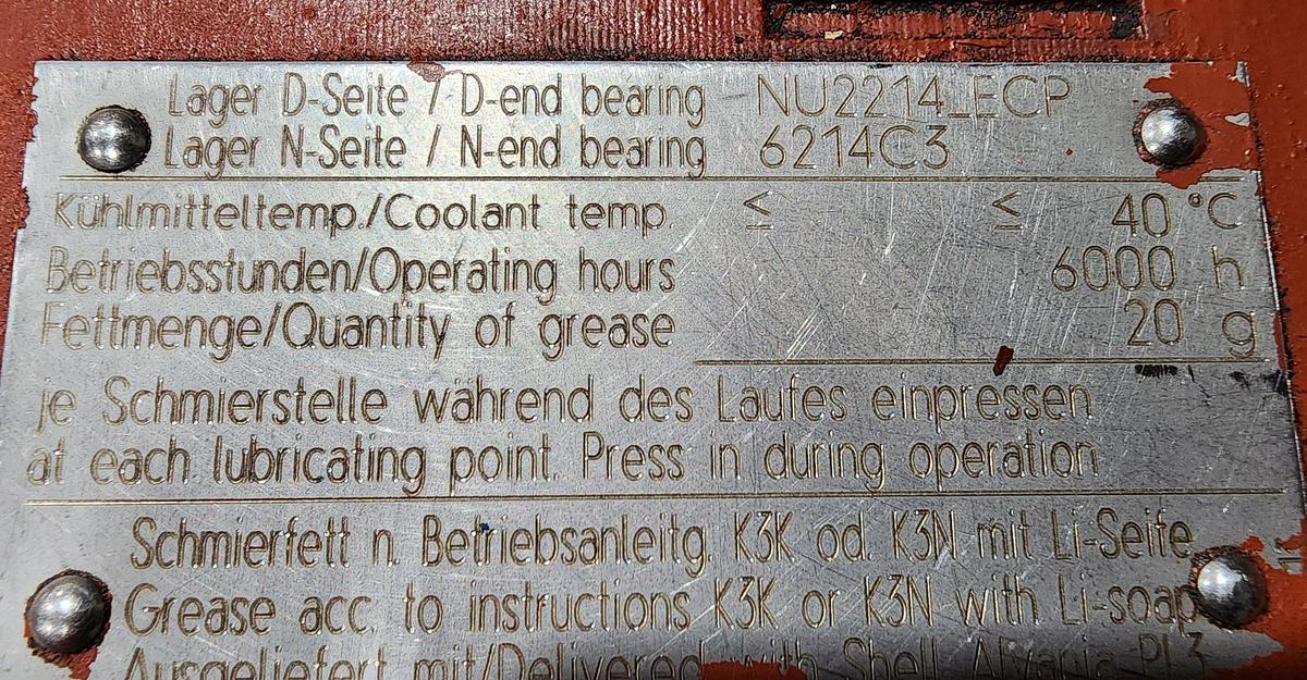 Refurbished Siemens 186-7HF000EA0-Z 1PH7 2000 RPM 94 KW Rebuilt Servo Motor 