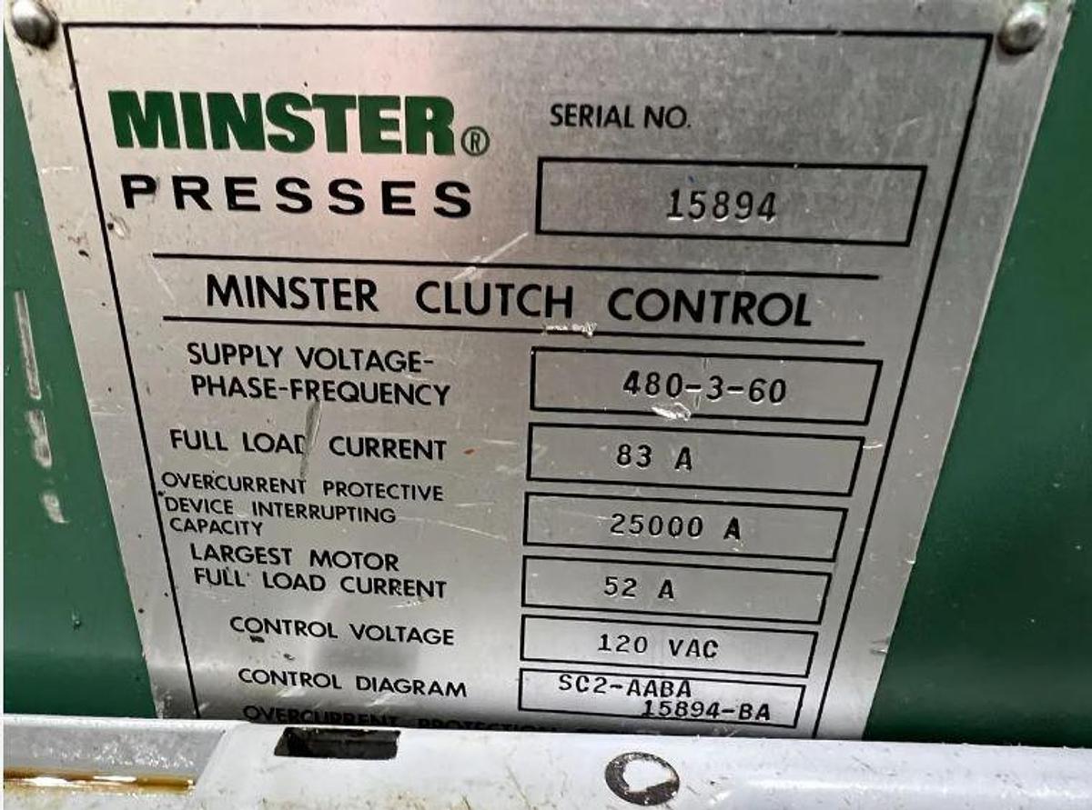 Used 200 TON MINSTER MODEL SC2-200-60-36 HEVI-STAMPER PRESS