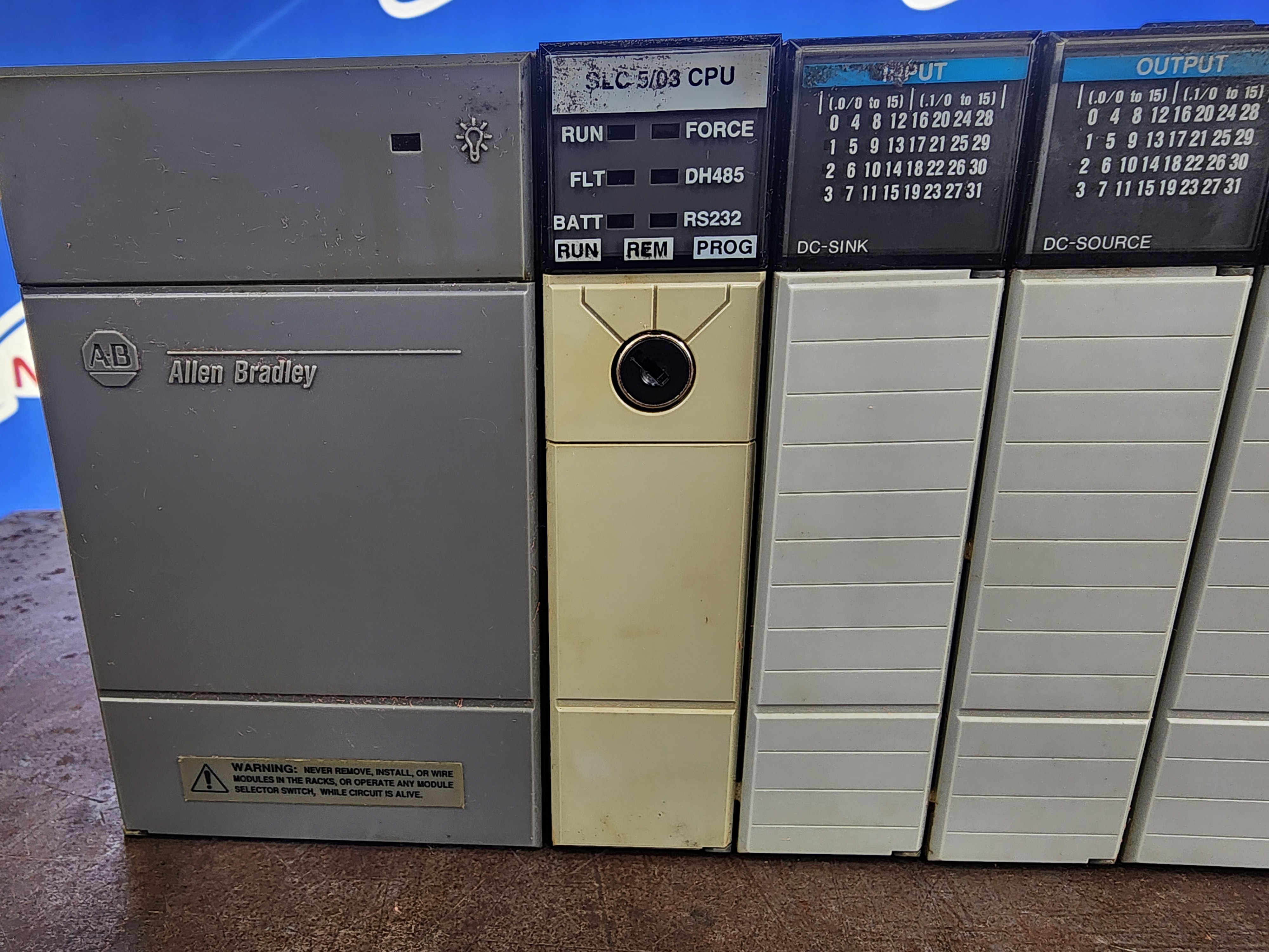 Used Allen-Bradley 10-Slot Complete SLC 500 w SLC 5/03 CPU