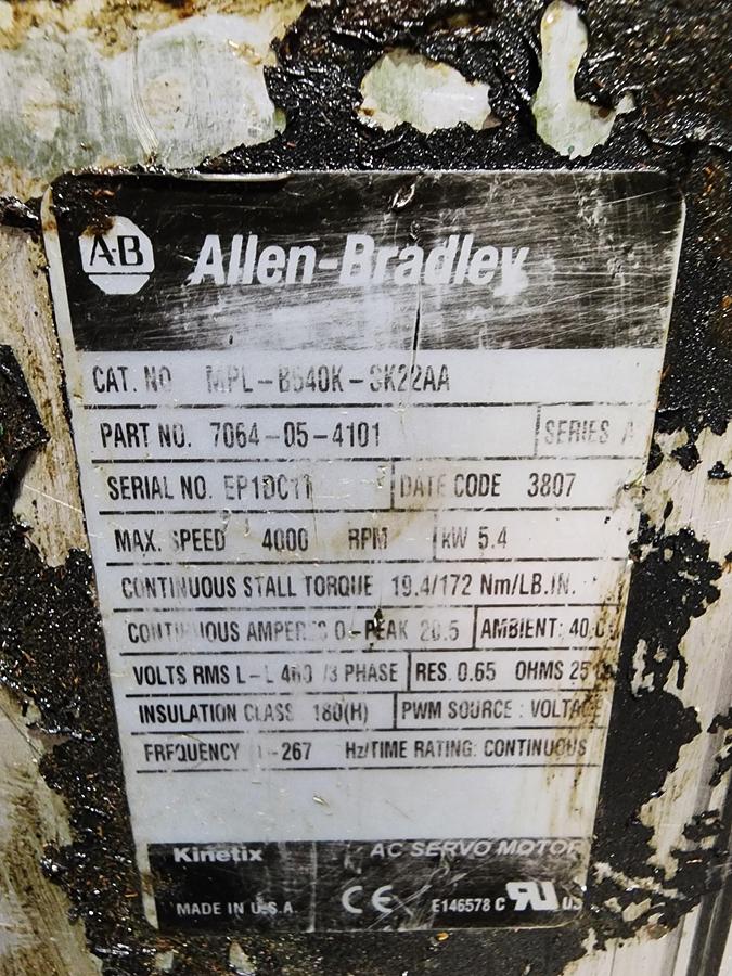 Used Allen-Bradley MPL-B540K-SK22AA Servo Motor