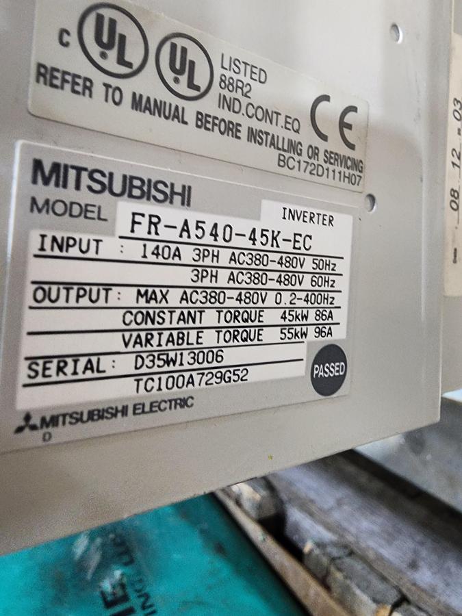 Used Mitsubishi FR-A540-45K-EC A500 AC Inverter Drive