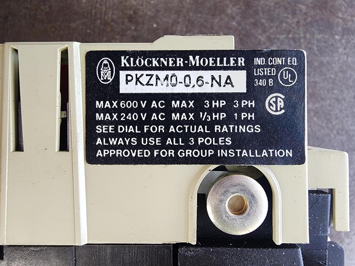 Used Klockner-Moeller PKZMO-0.6-NA Manual Motor Starter