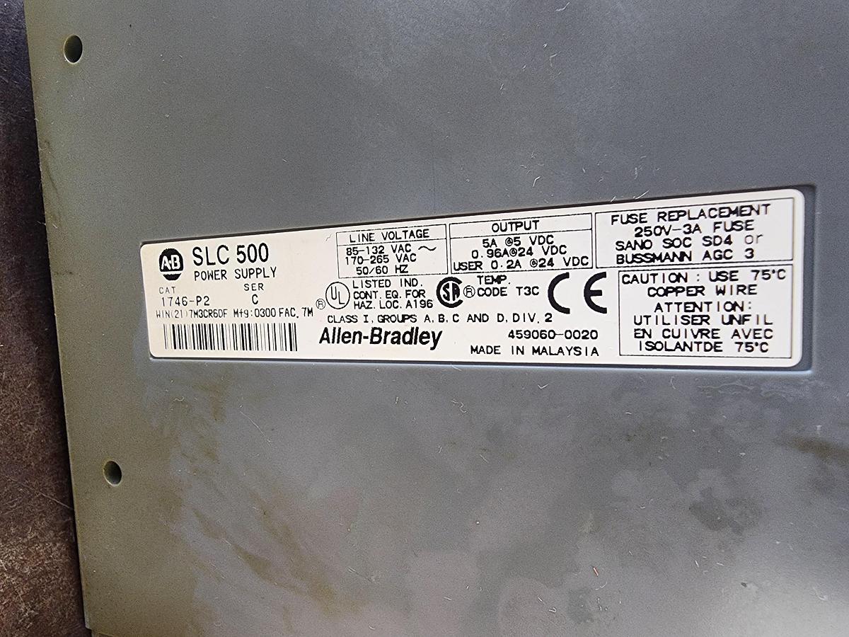 Used Allen-Bradley 10-Slot Complete SLC 500 w SLC 5/03 CPU