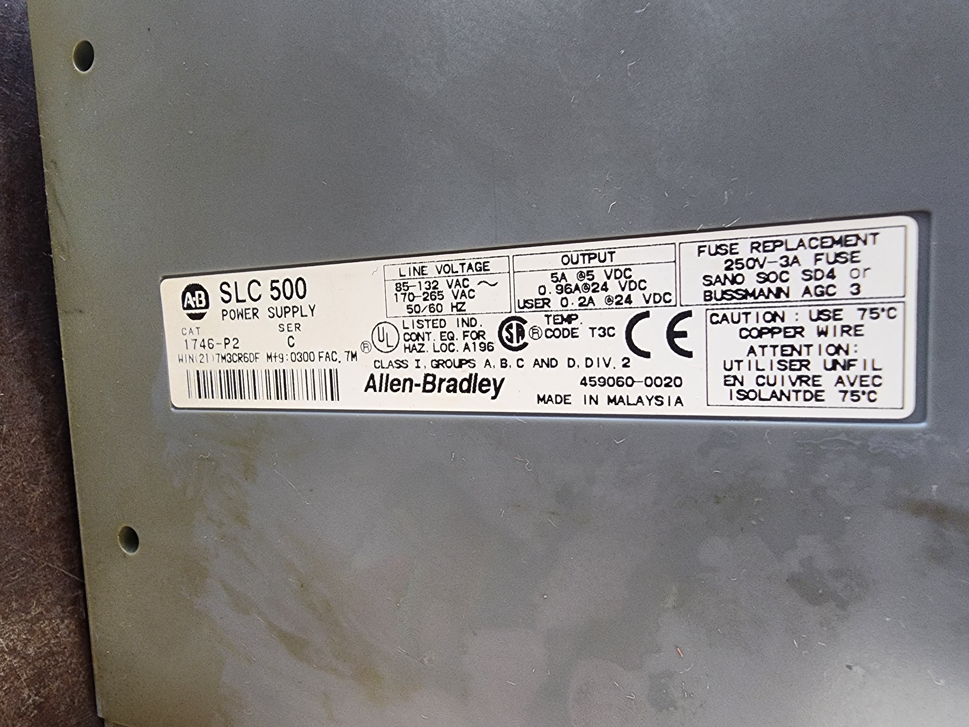 Used Allen-Bradley 10-Slot Complete SLC 500 w SLC 5/03 CPU