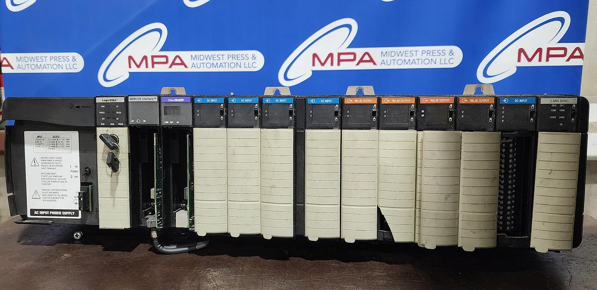 Used Allen-Bradley 1576-A13 Complete 13 slot Chassis  1756-PA75 Power supply Logix5562