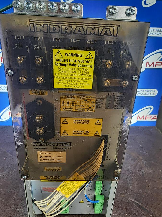 Used Indramat TVD 1.2-15-03 AC Servo Power Supply TVD1.2-15-03