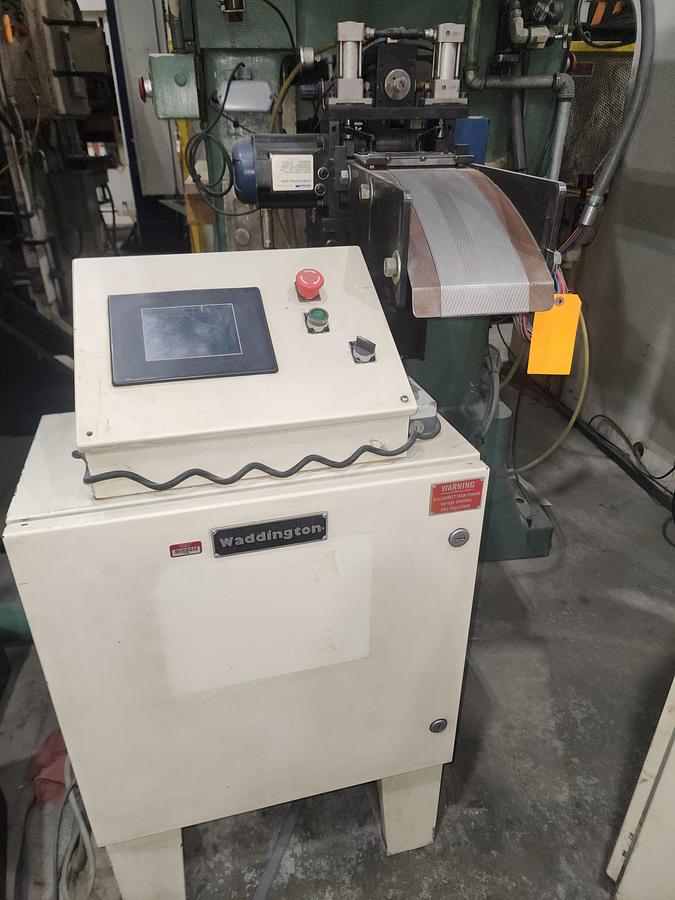 Used 6" WIDE PRF/WADDINGTON PRESS MOUNTED FEEDER