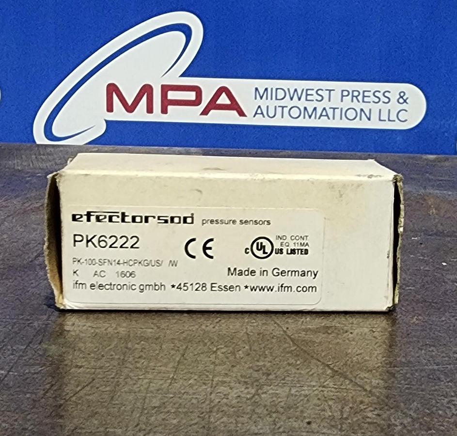 Used Efectorsoo PK6222 Pressure Switch PK-100-SFN14-HCPKG/US/ /W