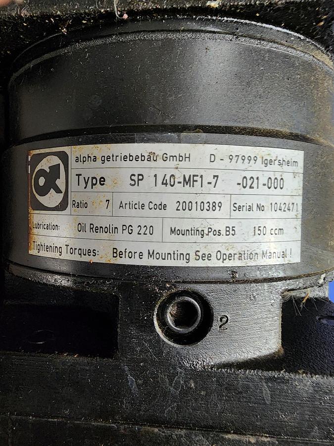 Used Indramat MDD093C-N-030-N2L-110PA0 Servo Motor w Alpha SP140-MF1-7-021-000