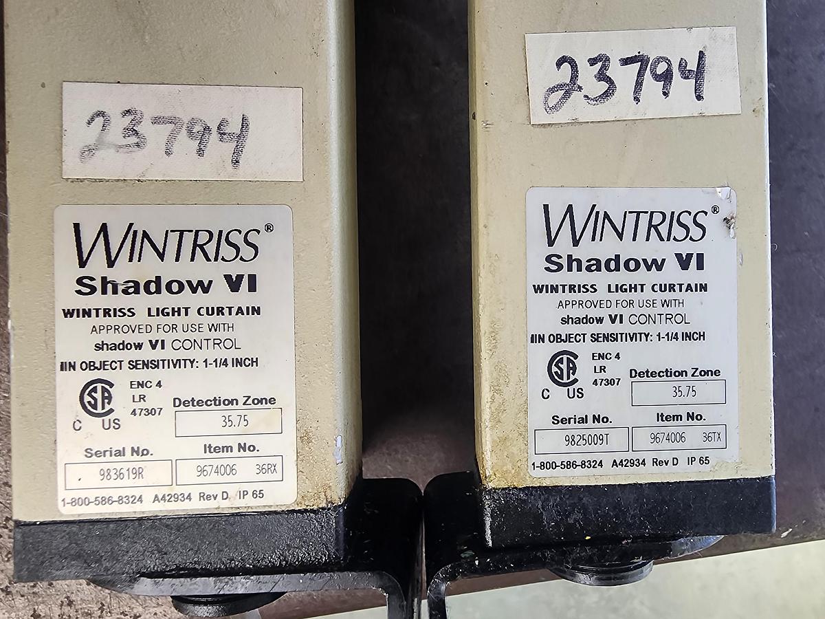 Used Wintriss 9674006 35.75" Shadow VI Rx and Tx Light Curtain Set