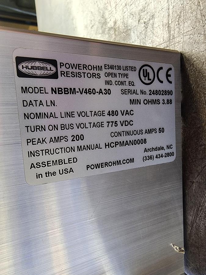 Hubbell Powerohm Resistors NBBM-V460-A30 Brake Module