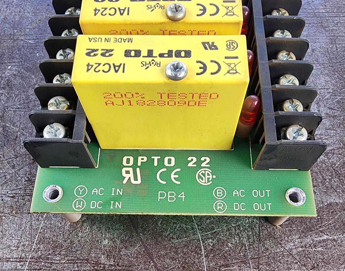 Used OPTO 22 PB4 I/O Mounting Rack w relays
