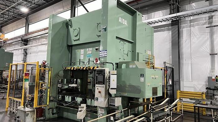 Used 330 TON AIDA MODEL DSF-N2-3000 SERVO STRAIGHT SIDE SINGLE CRANK PRESS