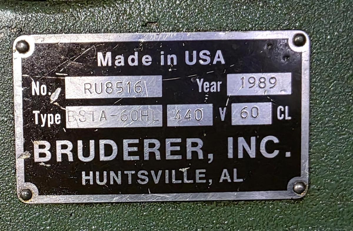 Used Bruderer Model BSTA-60HL Straight Side Press