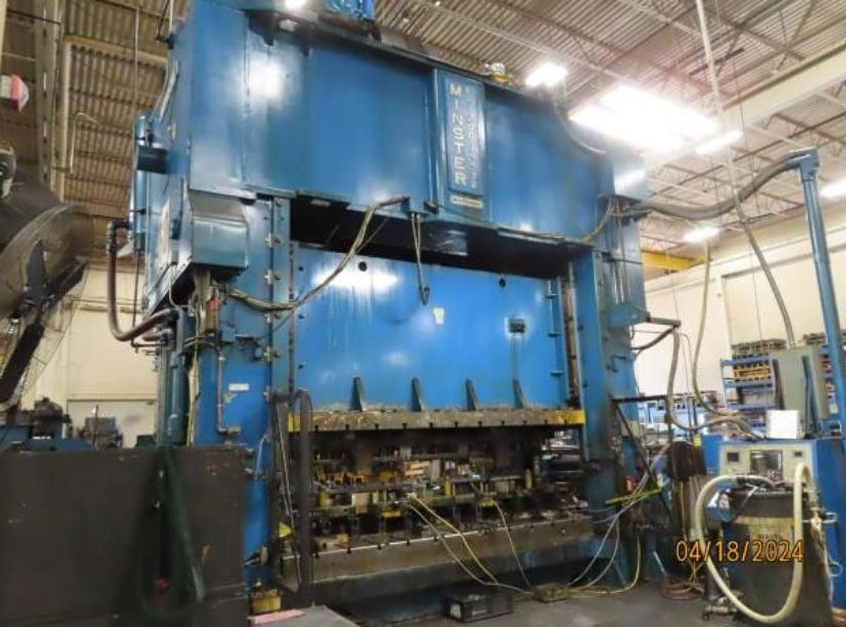 Used 1996 Minster E2-1200-144-72 Hevi-Stamper with complete Minster feed line