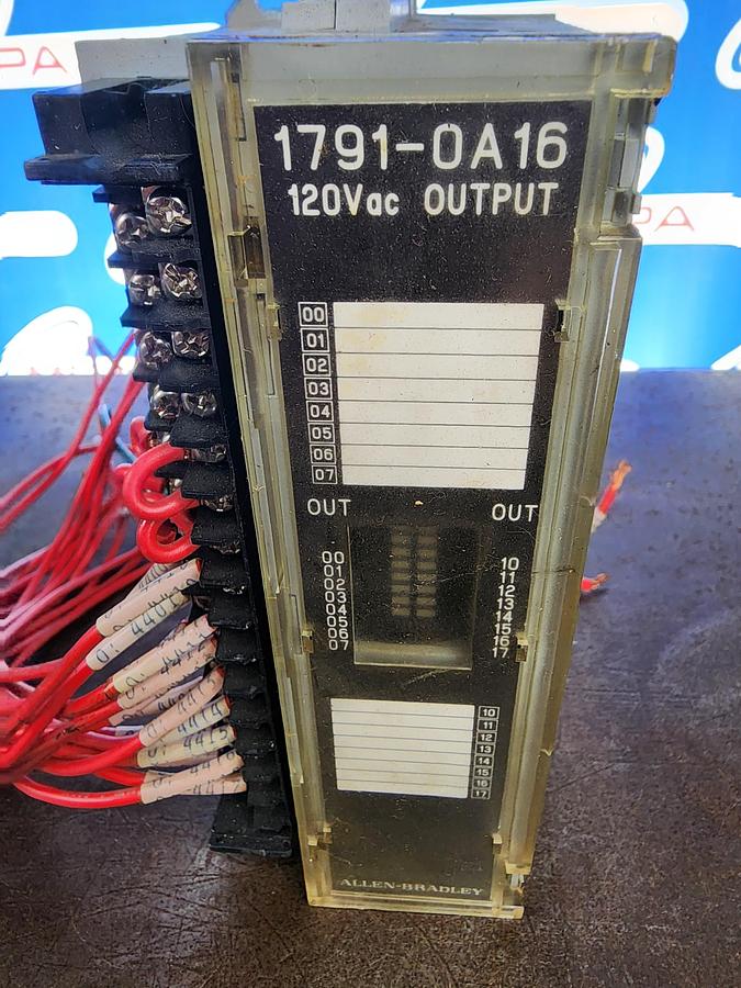 Used Allen-Bradley 1791-0A16 120 VAC Module 1791-OA16