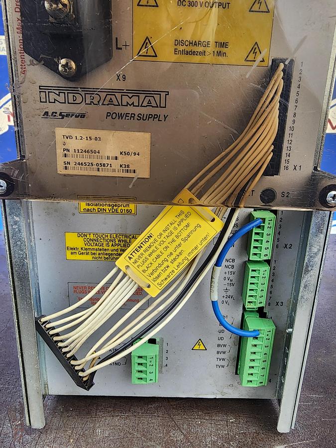 Used Indramat TVD 1.2-15-03 AC Servo Power Supply TVD1.2-15-03