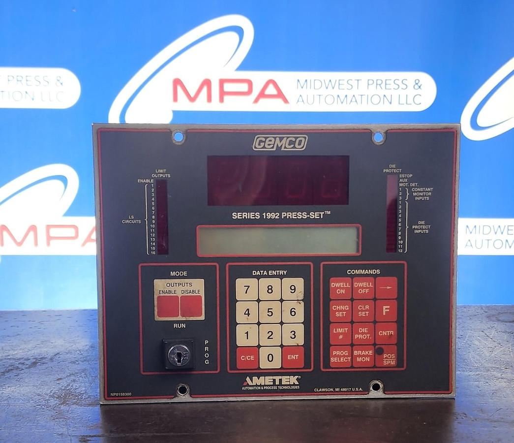 Used Gemco 1992-E-XXX Press-Set Controller