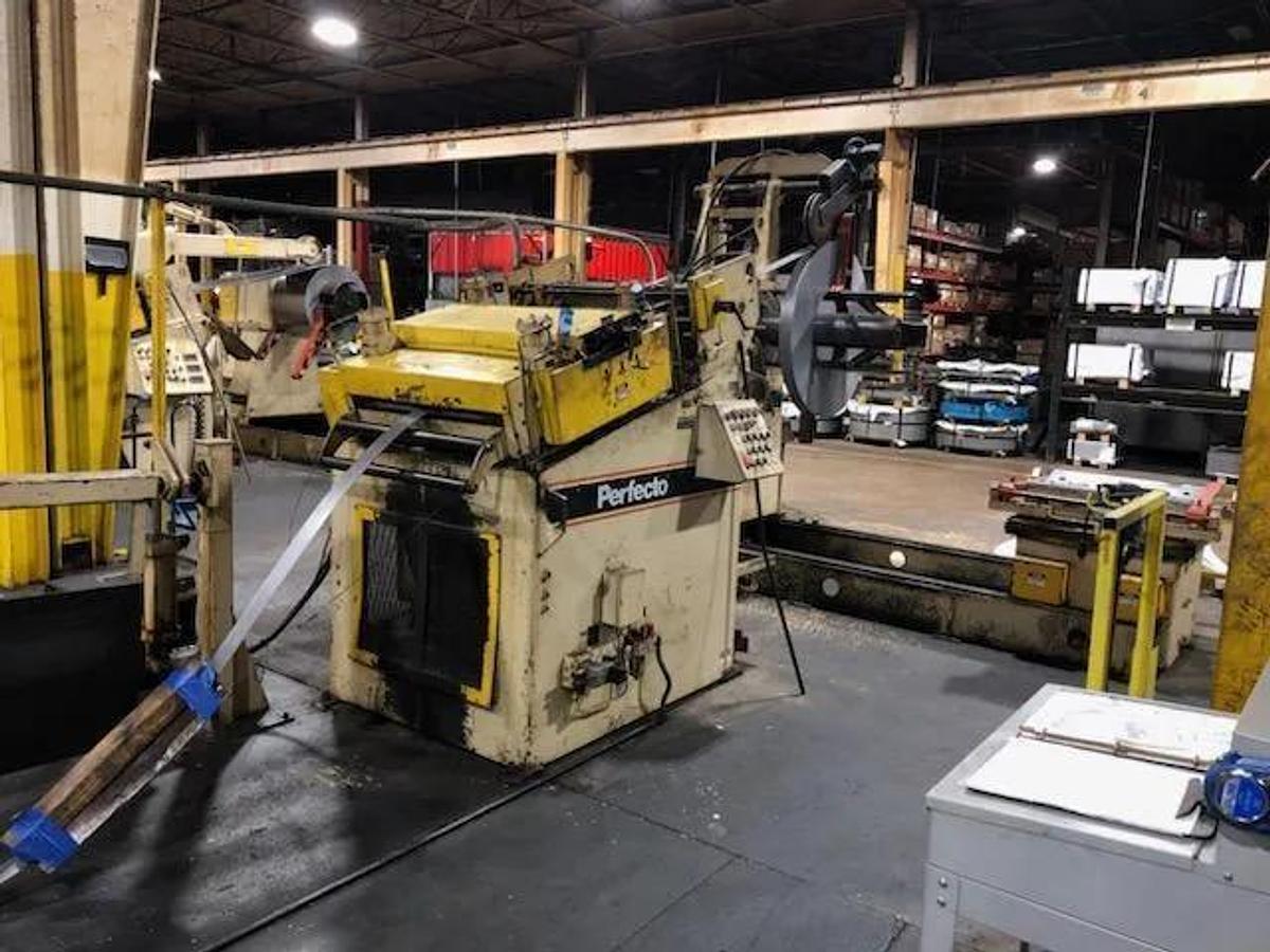 Used 15,000 LB x 30" WIDE PERFECTO COMPLETE COIL FEED LINE