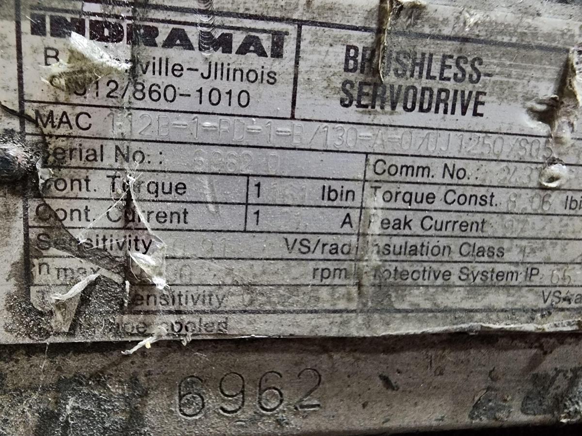 Used Indramat MAC112B-1-PD-1-B/130-A-0/UJ1250/S05 Servo Motor