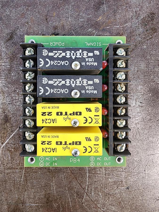 Used OPTO 22 PB4 I/O Mounting Rack w relays