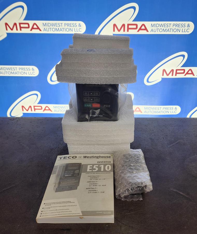 Teco Westinghouse E510-401-H3-U 3 PH-440V-0.75KW 1 HP E510 Variable Frequency Drive