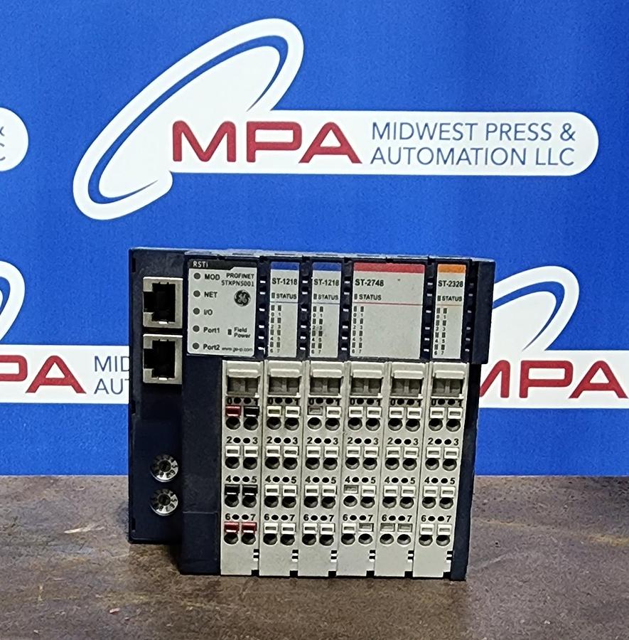 Used GE Profinet STXPNS001 Network adaptor w modules ST-END ST-1218 ST-2748 ST-2328