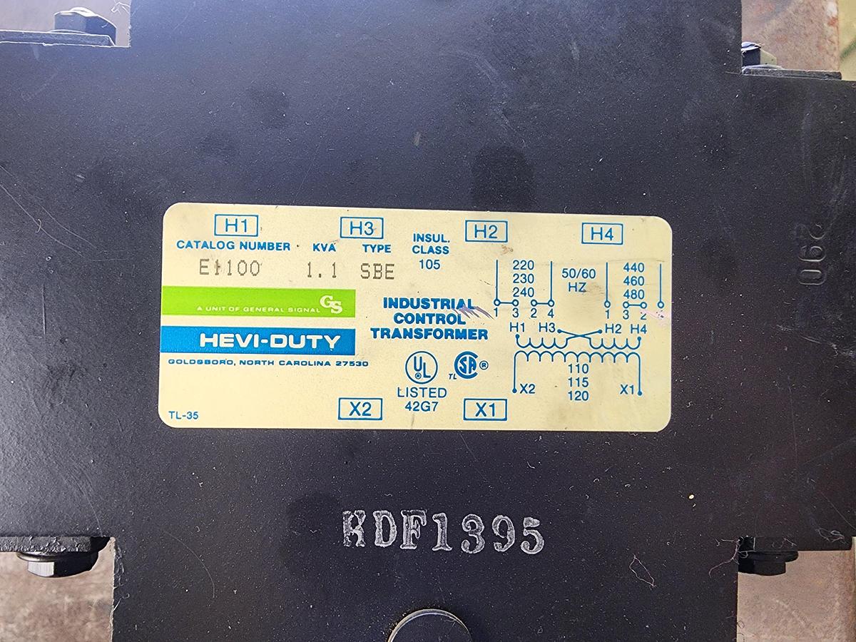 Used Hevi-Duty E1100 1.1 KVA Transformer