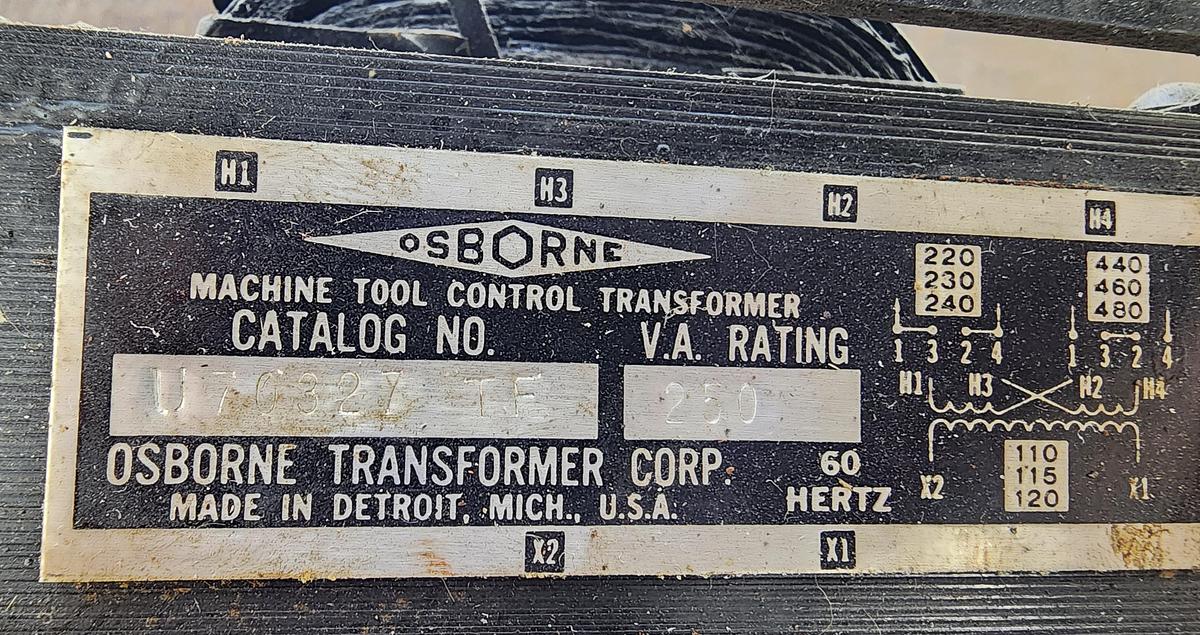 Used Osborne U70327 TF 250 VA 60 Hz Transformer