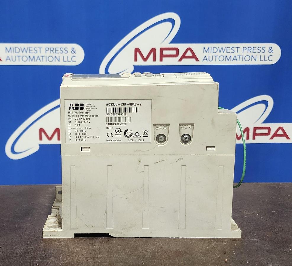 Used ABB ACS355-03U-09A8-2 2.2 KW 3 HP AC Drive