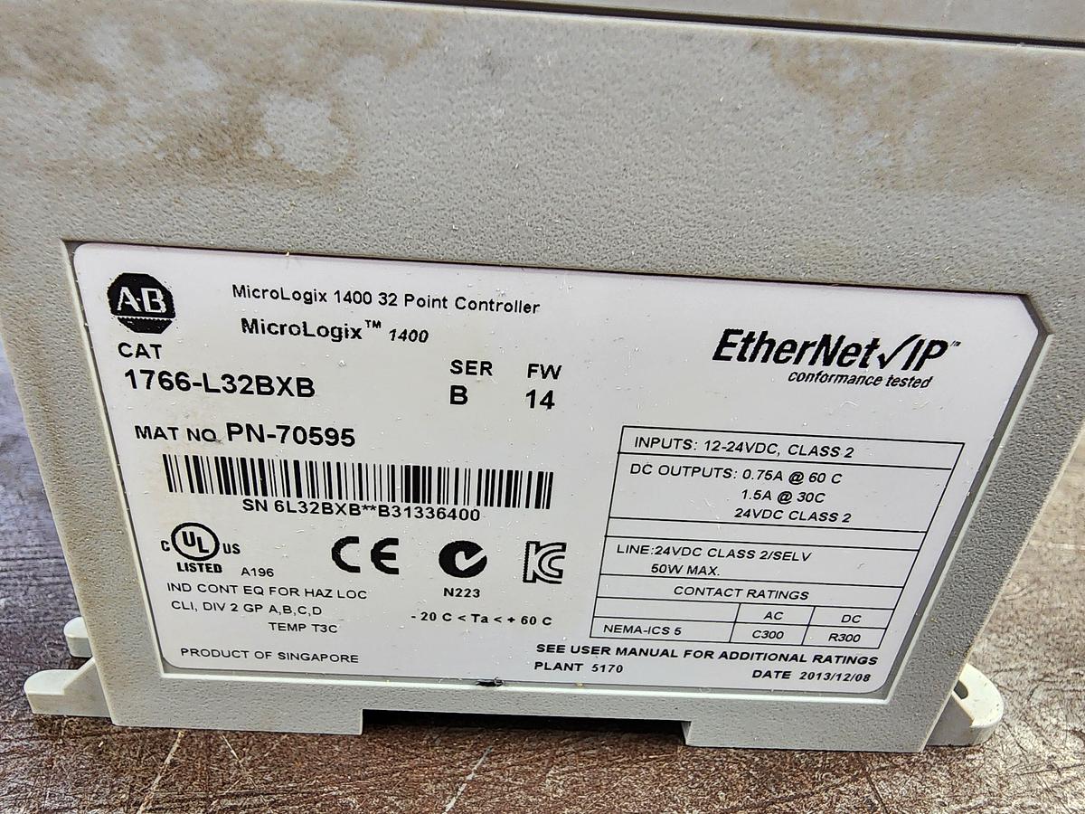 Used Allen-Bradley 1766-L32BXB MicroLogix 1400