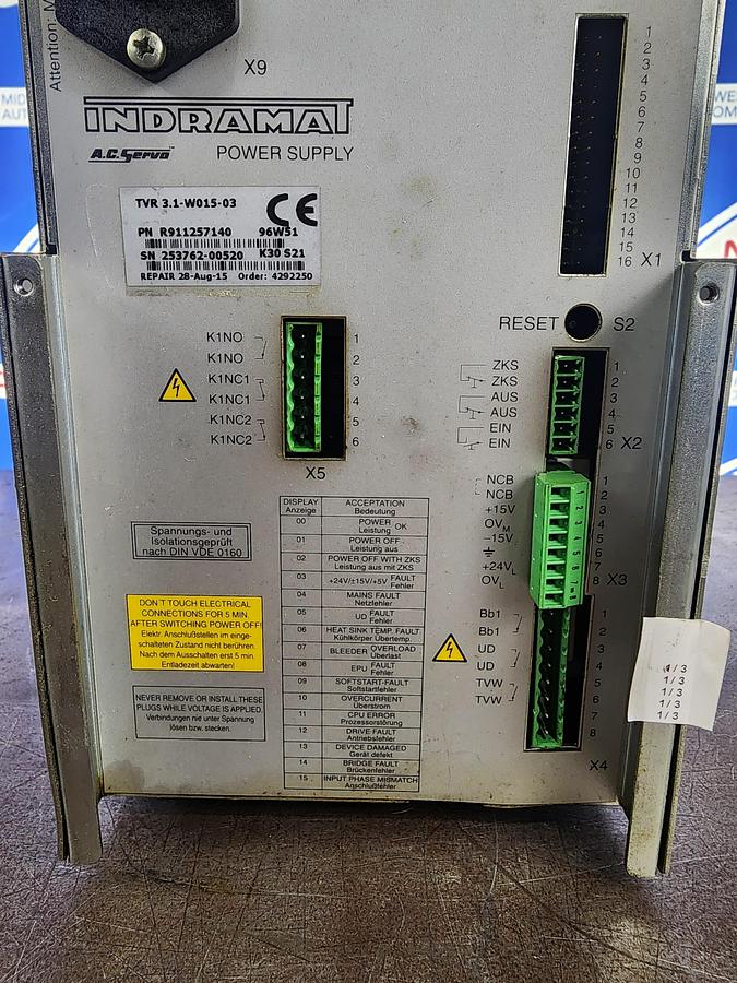 Used Indramat TVR3.1-W015-03