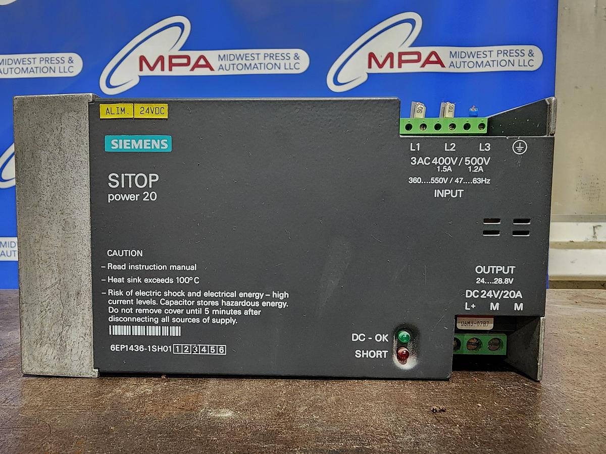 Used Siemens 6EP1436-1SH01 SITOP Power 20 Power Supply