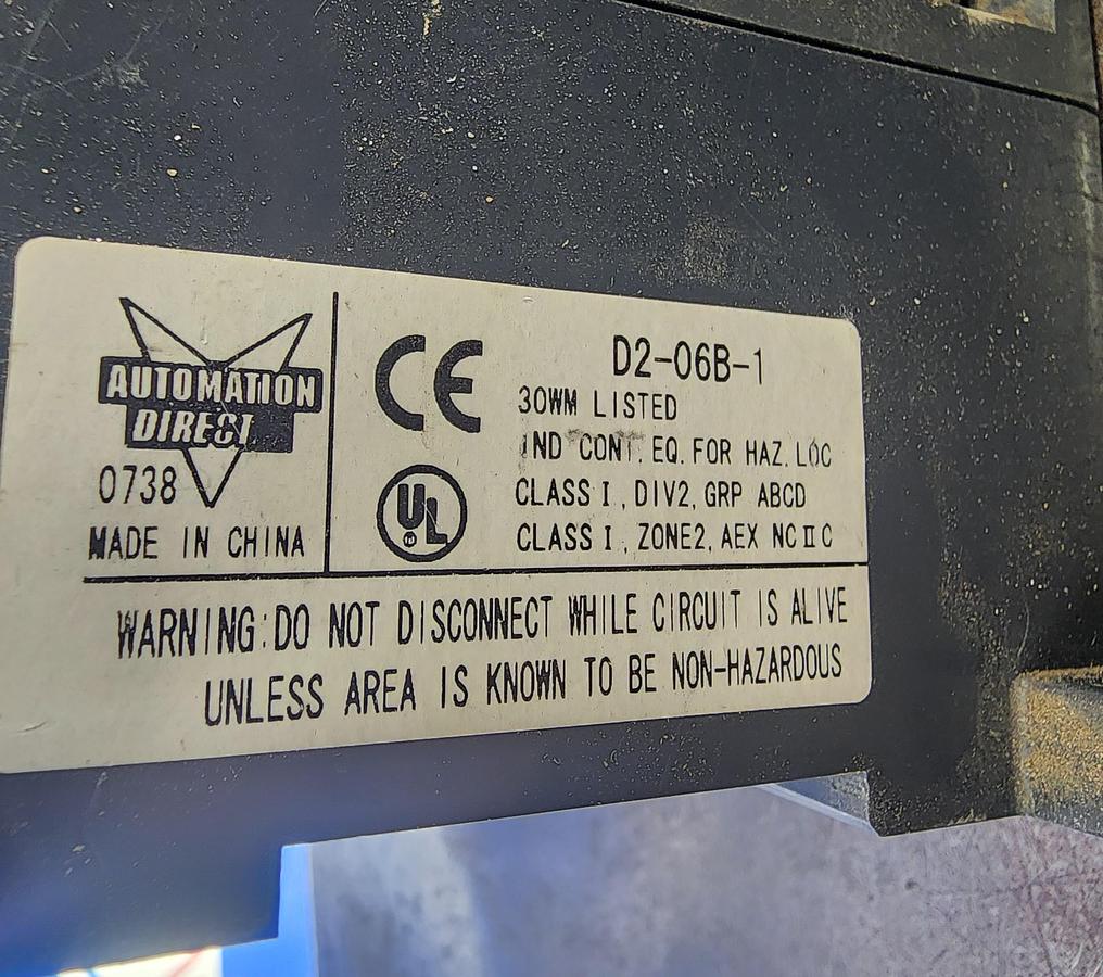 Used Koyo D2-06B-1 / F2-04AD-2 Direct Logic 205 6-Slot PLC with Modules