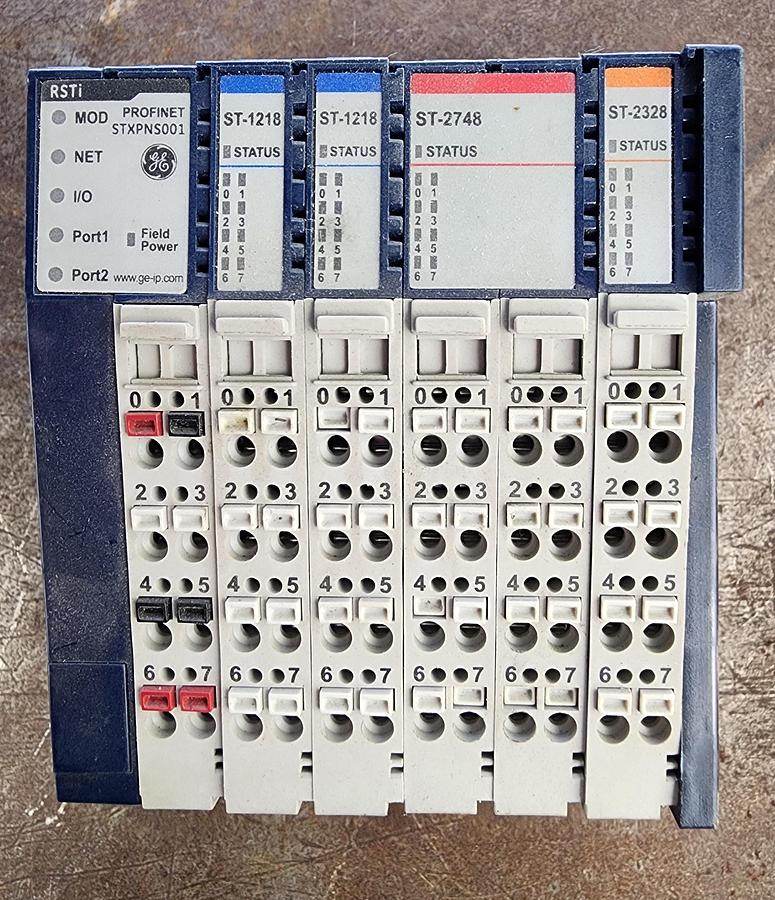 Used GE Profinet STXPNS001 Network adaptor w modules ST-END ST-1218 ST-2748 ST-2328