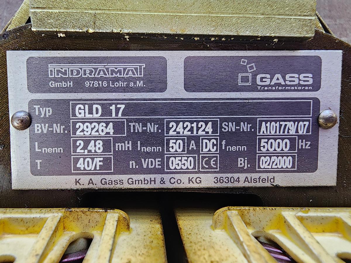 Used Indramat Type: GLD17 BV-Nr: 29264 TN-Nr:242124 Drossel Transformer