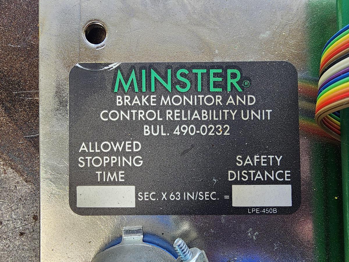 Used MINSTER 490-0232 Brake Monitor And Control Reliability Unit