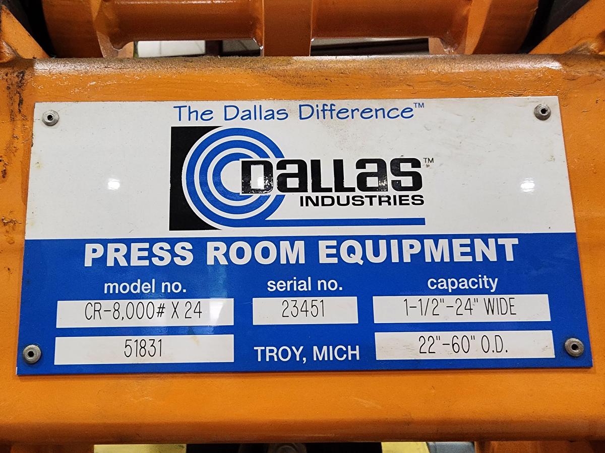 Used 24" x 6,000 LB DALLAS COIL REEL