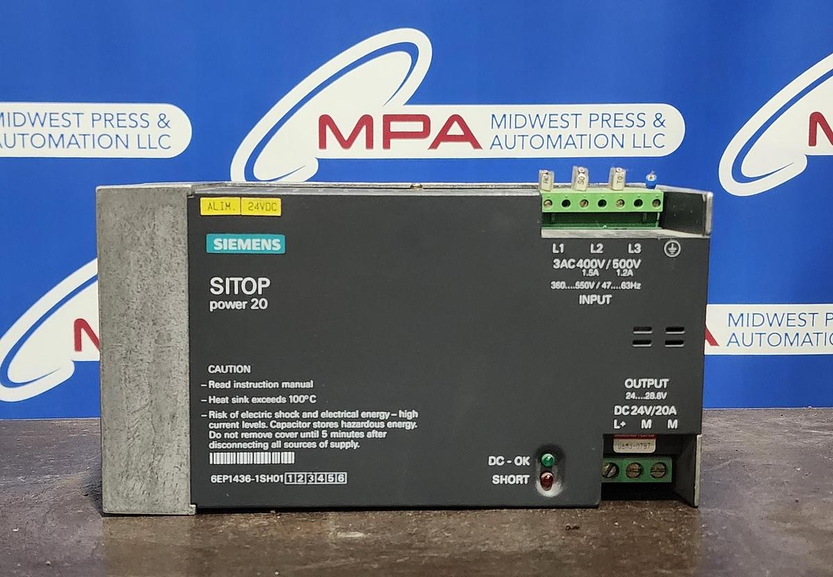 Used Siemens 6EP1436-1SH01 SITOP Power 20 Power Supply