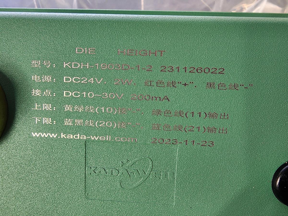 Kada-Well KDH-1903D-1-2 Die Height Indicator
