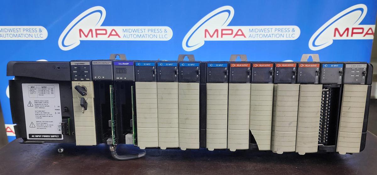 Used Allen-Bradley 1576-A13 Complete 13 slot Chassis  1756-PA75 Power supply Logix5562