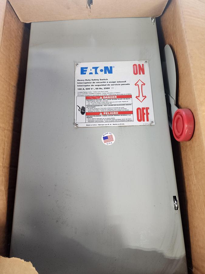 Eaton DH363UGK 100 A 600V Heavy Duty Safety Switch / Disconnect