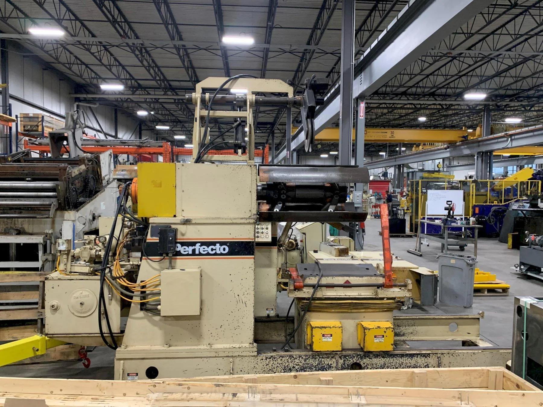 Used 15,000 LB x 30" WIDE PERFECTO COMPLETE COIL FEED LINE