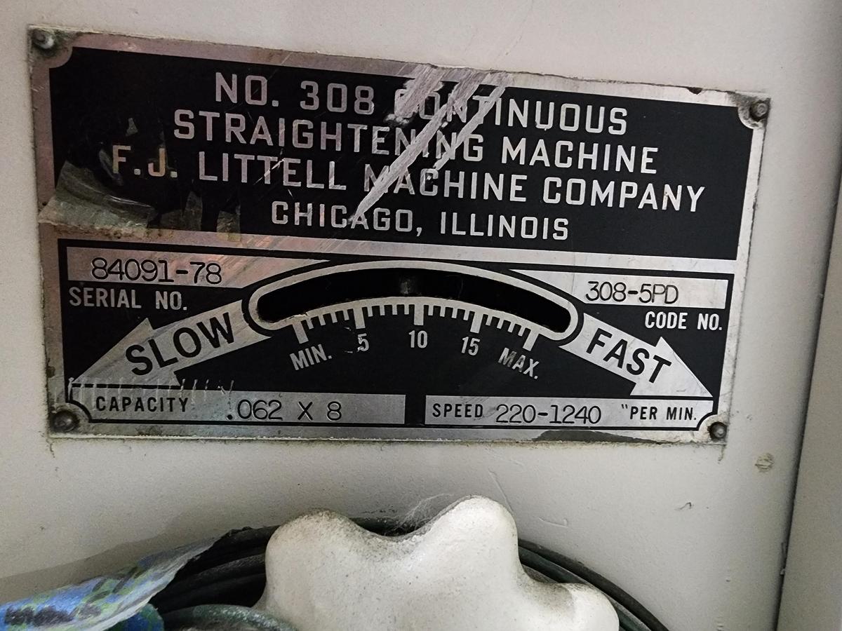 Used LITTELL MODEL 308-5PD CONTINUOUS STRAIGHTENING MACHINE