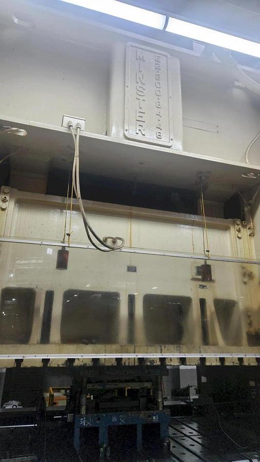 Used 300 TON MINSTER MODEL E2-300-84-48 HEVI STAMPER STRAIGHT SIDE PRESS