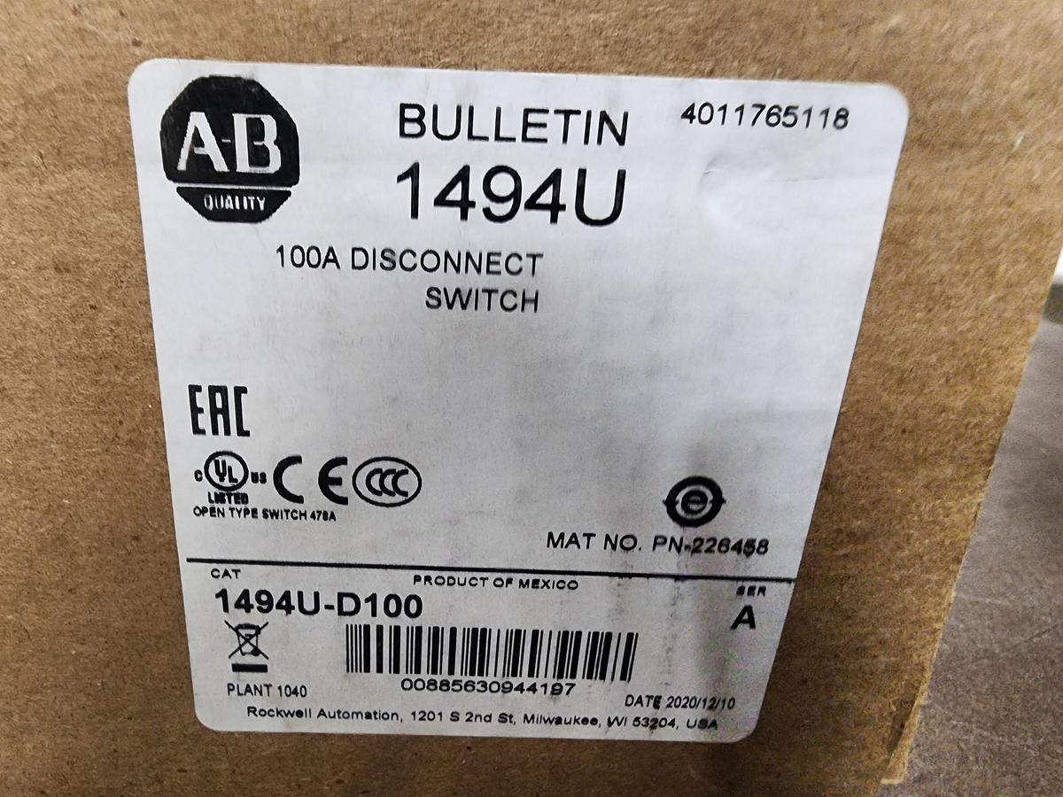 Allen-Bradley 1494U-D100 100 A Disconnect
