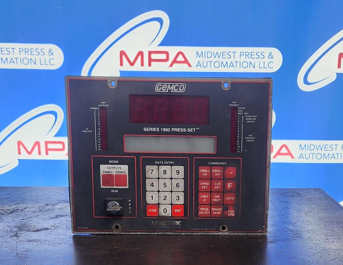 Used Gemco 1992-E-XXX Series 1992 Press-Set Controller